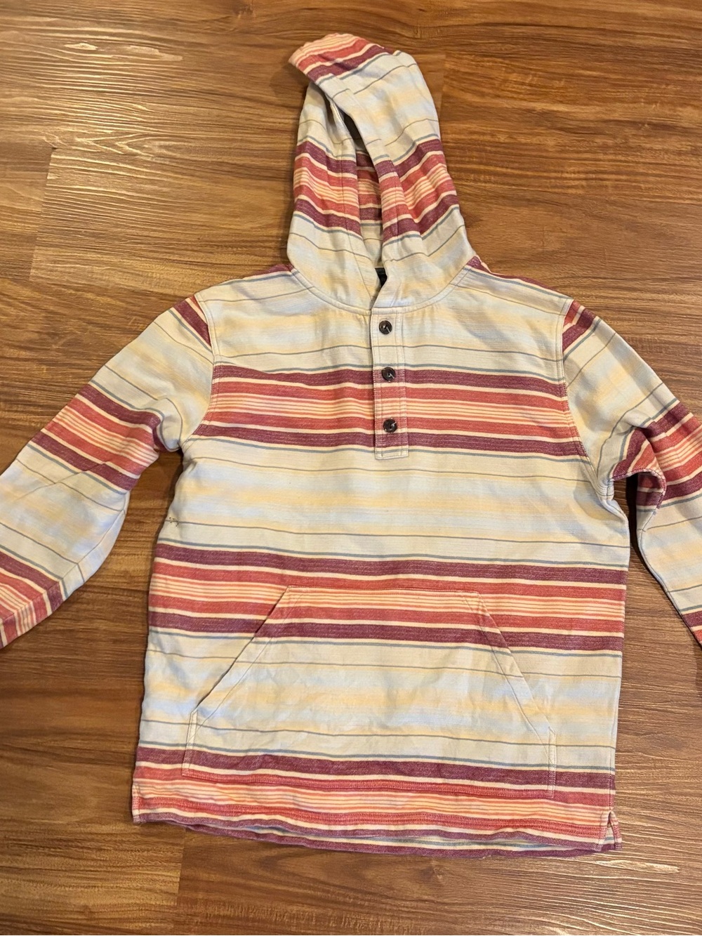Pendleton Navy, Cream, and Rust Striped Wool Hoodie